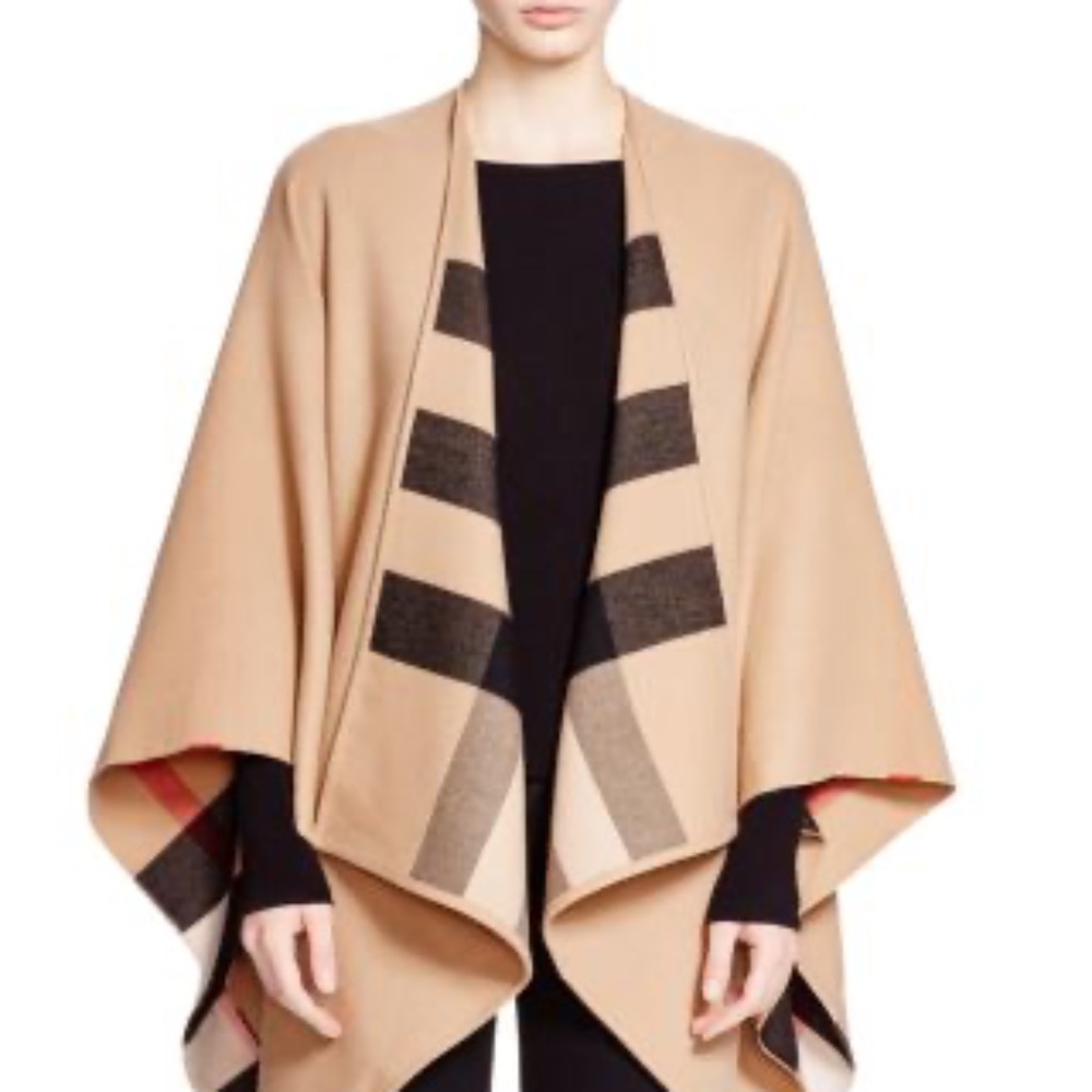 NEW BURBERRY PONCHO CAPE with tags camel